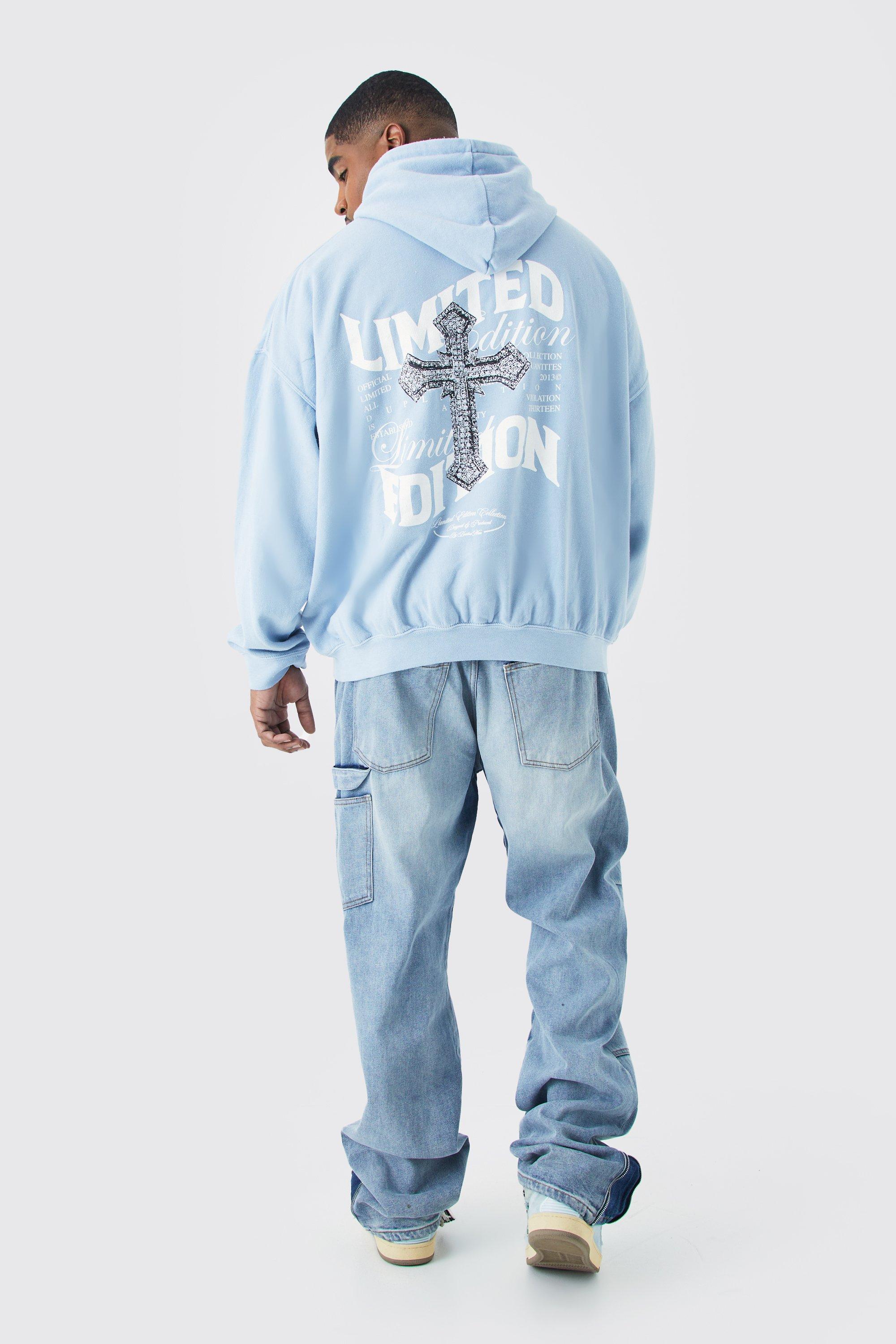 Light blue graphic on sale hoodie